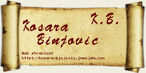 Kosara Binjović vizit kartica